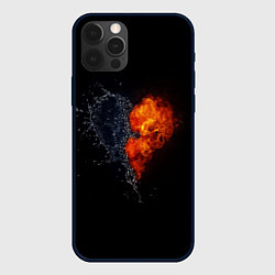 Чехол для iPhone 12 Pro Любовь, огонь и вода, цвет: 3D-черный
