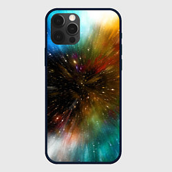 Чехол для iPhone 12 Pro Бескрайний космос - неон, цвет: 3D-черный
