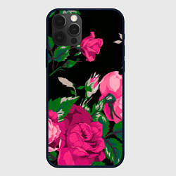 Чехол для iPhone 12 Pro Шипы и розы, цвет: 3D-черный