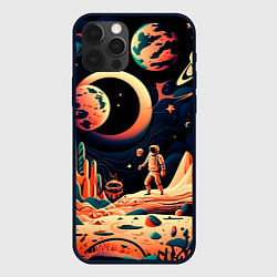 Чехол для iPhone 12 Pro Покорение космоса, цвет: 3D-черный