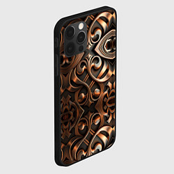 Чехол для iPhone 12 Pro Золотой узор - паттерн, цвет: 3D-черный — фото 2