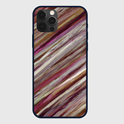 Чехол для iPhone 12 Pro Полосы цвета с текстурой планеты, цвет: 3D-черный