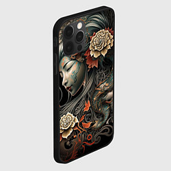 Чехол для iPhone 12 Pro Японская девушка Irezumi, цвет: 3D-черный — фото 2