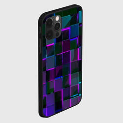 Чехол для iPhone 12 Pro Неоновые линии и кубы, цвет: 3D-черный — фото 2