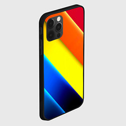 Чехол для iPhone 12 Pro Радужные полосы текстура, цвет: 3D-черный — фото 2