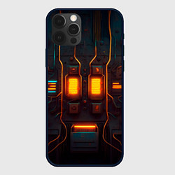 Чехол для iPhone 12 Pro Паттерн в стиле киберпанк, цвет: 3D-черный