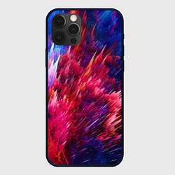 Чехол для iPhone 12 Pro Красно-синие брызги краски, цвет: 3D-черный