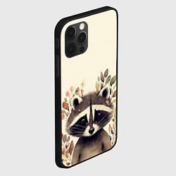 Чехол для iPhone 12 Pro Милый енот в акварельном стиле, цвет: 3D-черный — фото 2