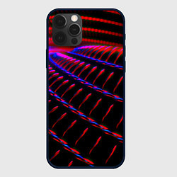 Чехол для iPhone 12 Pro Geometry neon texture, цвет: 3D-черный