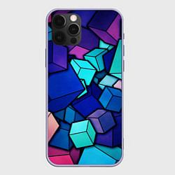 Чехол для iPhone 12 Pro Кубики разного размера, цвет: 3D-светло-сиреневый