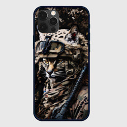 Чехол для iPhone 12 Pro Рысь солдат спецназа, цвет: 3D-черный