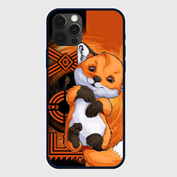 Чехол для iPhone 12 Pro Fox cub, цвет: 3D-черный