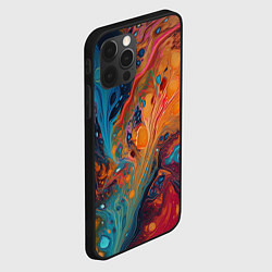 Чехол для iPhone 12 Pro Яркие абстрактные разводы краски, цвет: 3D-черный — фото 2