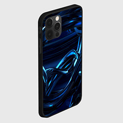 Чехол для iPhone 12 Pro Фрактальный узор волны, цвет: 3D-черный — фото 2