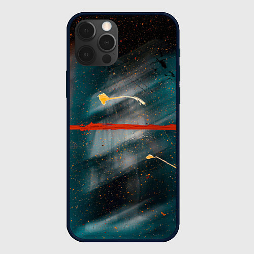 Чехол iPhone 12 Pro Расплывчатые силуэты и краски / 3D-Черный – фото 1