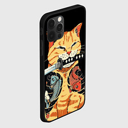 Чехол для iPhone 12 Pro Yakuza tattoo cat, цвет: 3D-черный — фото 2