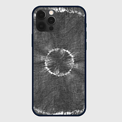 Чехол для iPhone 12 Pro Серый круг тай-дай, цвет: 3D-черный