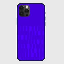 Чехол для iPhone 12 Pro Паттерн в стиле модерн синий тусклый, цвет: 3D-черный