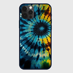 Чехол для iPhone 12 Pro Имитация тай дай на темном фоне: арт нейросети, цвет: 3D-черный