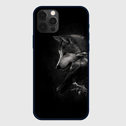Чехол для iPhone 12 Pro Волк и ворон, цвет: 3D-черный