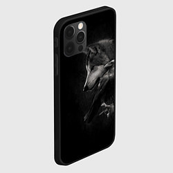 Чехол для iPhone 12 Pro Волк и ворон, цвет: 3D-черный — фото 2