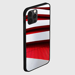 Чехол для iPhone 12 Pro Два слоя металла - красный и белый, цвет: 3D-черный — фото 2