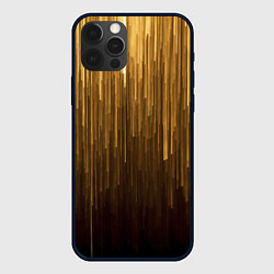 Чехол для iPhone 12 Pro Золотистые полосы свисают, цвет: 3D-черный