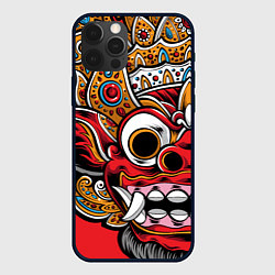 Чехол для iPhone 12 Pro Barong - Bali - tattoo, цвет: 3D-черный