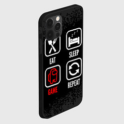 Чехол для iPhone 12 Pro Eat, sleep, Among Us, repeat, цвет: 3D-черный — фото 2