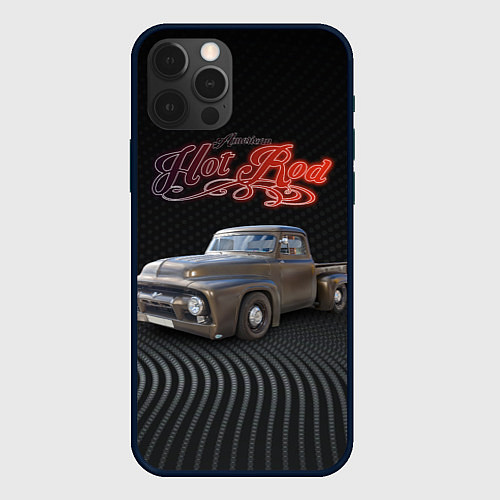 Чехол iPhone 12 Pro Хот род на базе модели Ford F-100 / 3D-Черный – фото 1
