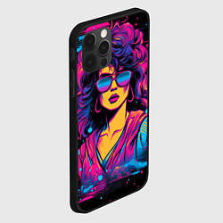 Чехол для iPhone 12 Pro Lady - retrowave style, цвет: 3D-черный — фото 2