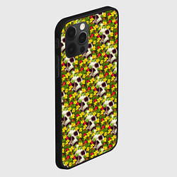 Чехол для iPhone 12 Pro Черепа в луговых цветах, цвет: 3D-черный — фото 2