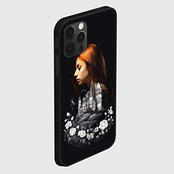 Чехол для iPhone 12 Pro Воспоминания о любви Девушка цветы и замок, цвет: 3D-черный — фото 2
