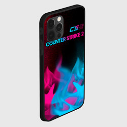 Чехол для iPhone 12 Pro Counter Strike 2 - neon gradient: символ сверху, цвет: 3D-черный — фото 2