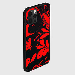 Чехол для iPhone 12 Pro Красно-черный узор, цвет: 3D-черный — фото 2