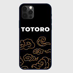 Чехол для iPhone 12 Pro Totoro anime clouds, цвет: 3D-черный