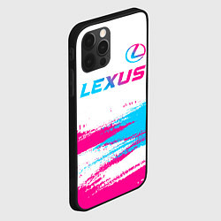 Чехол для iPhone 12 Pro Lexus neon gradient style: символ сверху, цвет: 3D-черный — фото 2