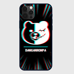 Чехол для iPhone 12 Pro Символ Danganronpa в стиле glitch на темном фоне, цвет: 3D-черный