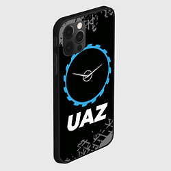 Чехол для iPhone 12 Pro UAZ в стиле Top Gear со следами шин на фоне, цвет: 3D-черный — фото 2
