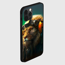 Чехол для iPhone 12 Pro Лев Киберпанк, цвет: 3D-черный — фото 2