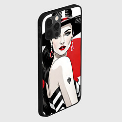 Чехол для iPhone 12 Pro Девушка в шляпе с бриллиантом - нейросеть арт, цвет: 3D-черный — фото 2