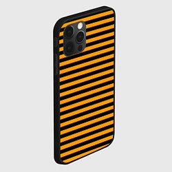 Чехол для iPhone 12 Pro Черно-оранжевые полосы - пчелиный образ, цвет: 3D-черный — фото 2