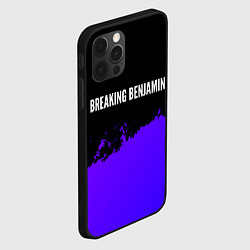 Чехол для iPhone 12 Pro Breaking Benjamin purple grunge, цвет: 3D-черный — фото 2