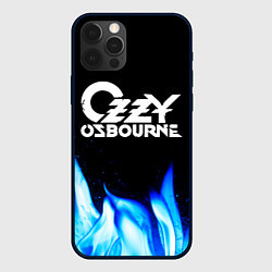 Чехол для iPhone 12 Pro Ozzy Osbourne blue fire, цвет: 3D-черный