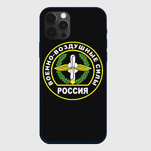 Чехол iPhone 12 Pro ВВС - Россия / 3D-Черный – фото 1