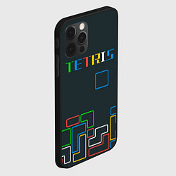 Чехол для iPhone 12 Pro Tetris neon, цвет: 3D-черный — фото 2