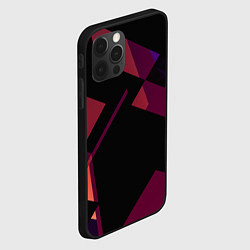 Чехол для iPhone 12 Pro Тёмно-розовые фигуры во тьме, цвет: 3D-черный — фото 2