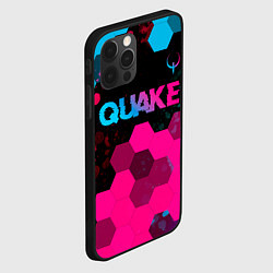 Чехол для iPhone 12 Pro Quake - neon gradient: символ сверху, цвет: 3D-черный — фото 2
