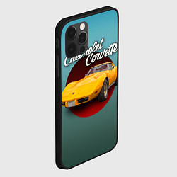 Чехол для iPhone 12 Pro Классический спорткар Chevrolet Corvette Stingray, цвет: 3D-черный — фото 2