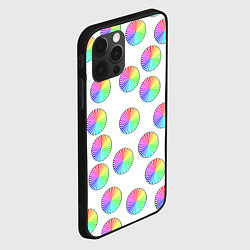 Чехол для iPhone 12 Pro Круги с линиями, спектр, цвет: 3D-черный — фото 2